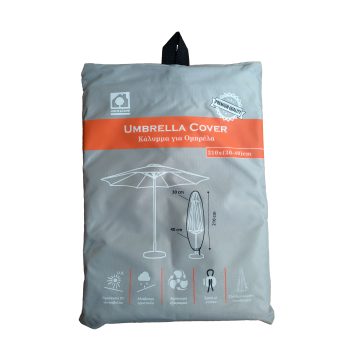 Home&Camp Υφασμάτινο Κάλυμμα Ομπρέλας Γκρι 210x(30-40)cm