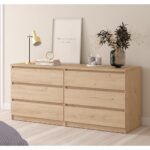 Naia συρταριέρα με 6 συρταριέρα 153,8x50x70,1εκ. Jackson Hickory