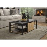 Buxton τραπεζάκι σαλονιού με χώρο αποθήκευσης 110x60x38εκ. Artisan Oak / Black