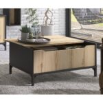 Esteban τραπεζάκι σαλονιού με αποθηκευτικό χώρο 100x44x55cm Helvezia Oak / Μαύρο