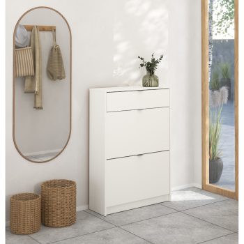 Shoes παπουτσοθήκη με 2 πτυσσόμενες πόρτες και 1 συρτάρι ( ΄έως 12 ζευγάρια παπούτσια ) 70,3x24x101εκ. Λευκό