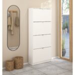 Shoes παπουτσοθήκη με 4 πτυσσόμενες πόρτες ( έως 24 ζευγάρια παπούτσια ) 70,3x24x162εκ. Λευκό