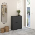 Shoes παπουτσοθήκη με 2 πτυσσόμενες πόρτες ( έως 12 ζευγάρια παπούτσια ) 70,3x24x85,2cm. Γκρι