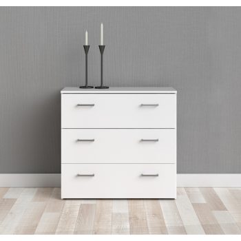 Space συρταριέρα με 3 συρτάρια 74,1x35,95x69,9εκ. Λευκό