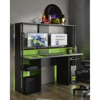 Stream Γραφείο Gaming 157x60x145εκ. Μαύρο/Ανθρακί