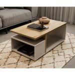 Access τραπεζάκι σαλονιού 91x37x50εκ. Hamilton Oak / Λευκό