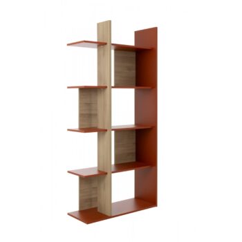 Epura βιβλιοθήκη 90x36x190εκ. Light Oak / Terracotta