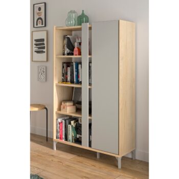 Lenk βιβλιοθήκη με μια πόρτα 100x36x161εκ. Natural Oak - Grege